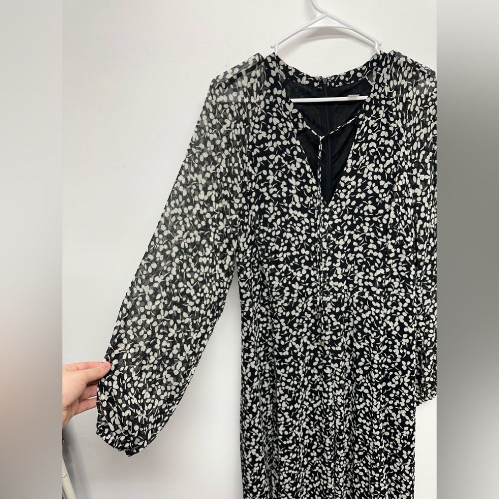Tommy Hilfiger Women's Black Floral-Print A-Line Dress Size 14 - Picture 8 of 10